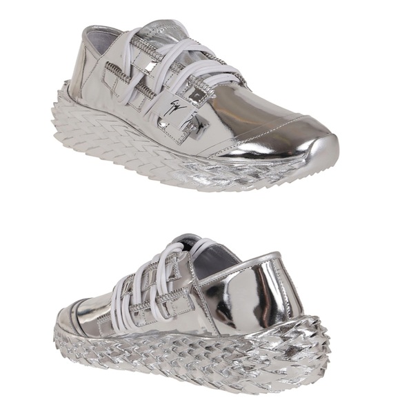 giuseppe zanotti BNIB metallic silver lowtops - Picture 16 of 16